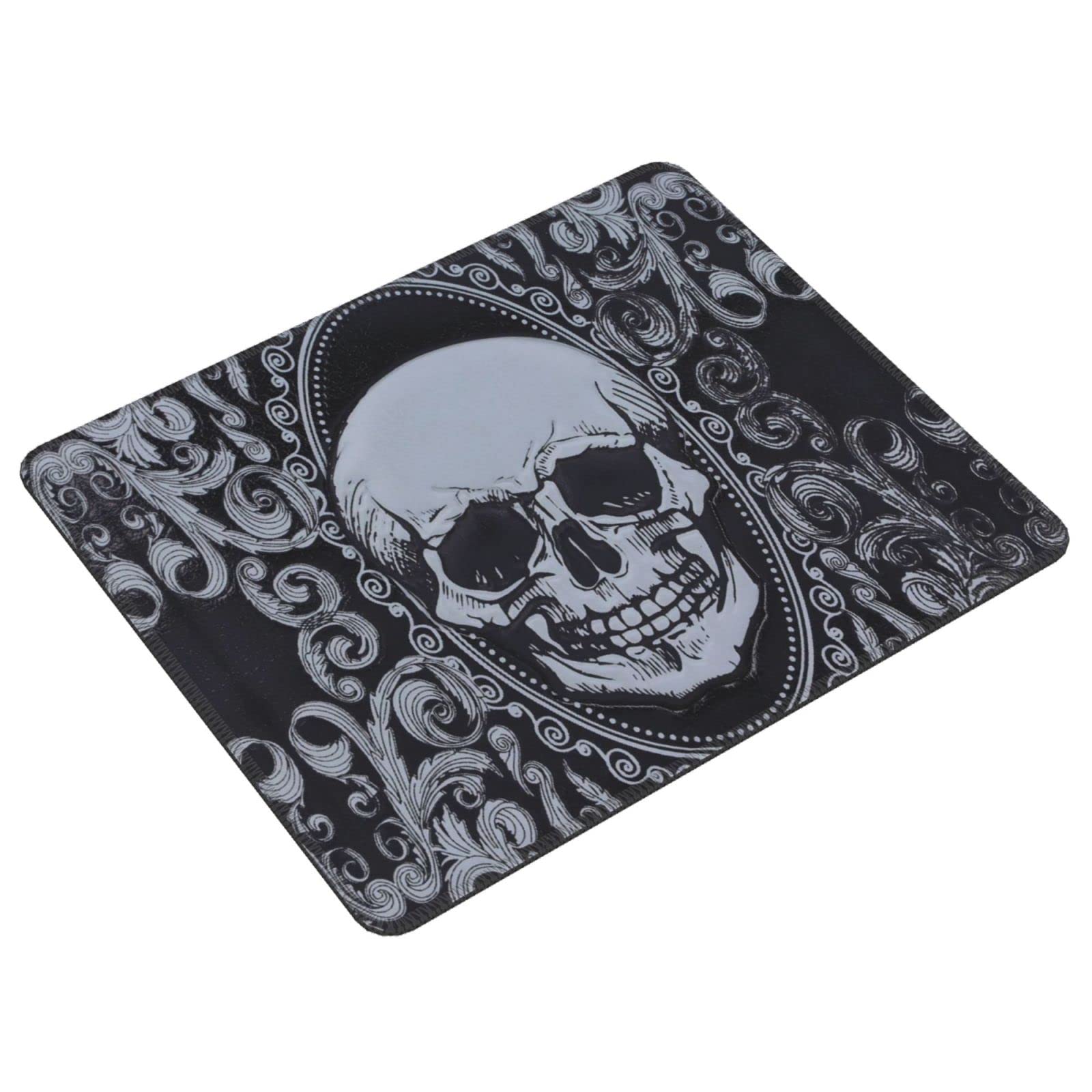Armanza Tappetino grande per mouse, tappetino per mouse da gioco, base in gomma antiscivolo, tappetino per mouse per gioco, ufficio, casa, 80 x 30 cm, motivo: teschio, nero