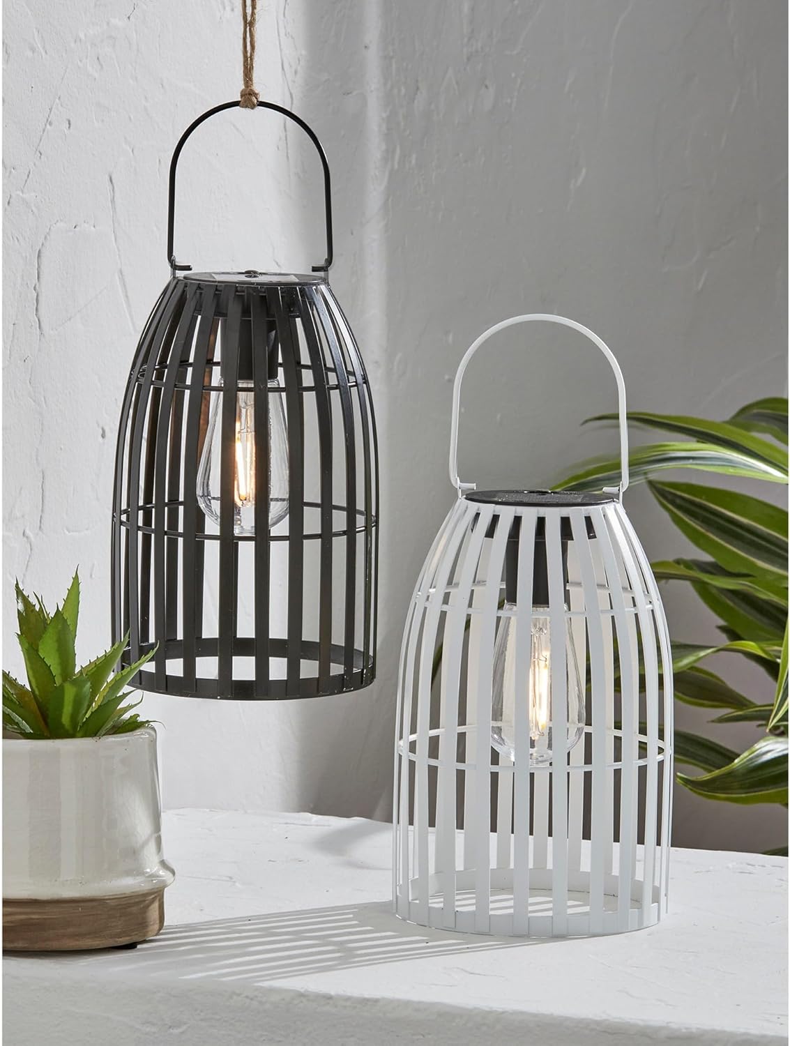 tag Firefly Metal Solar Hanging Lantern White White