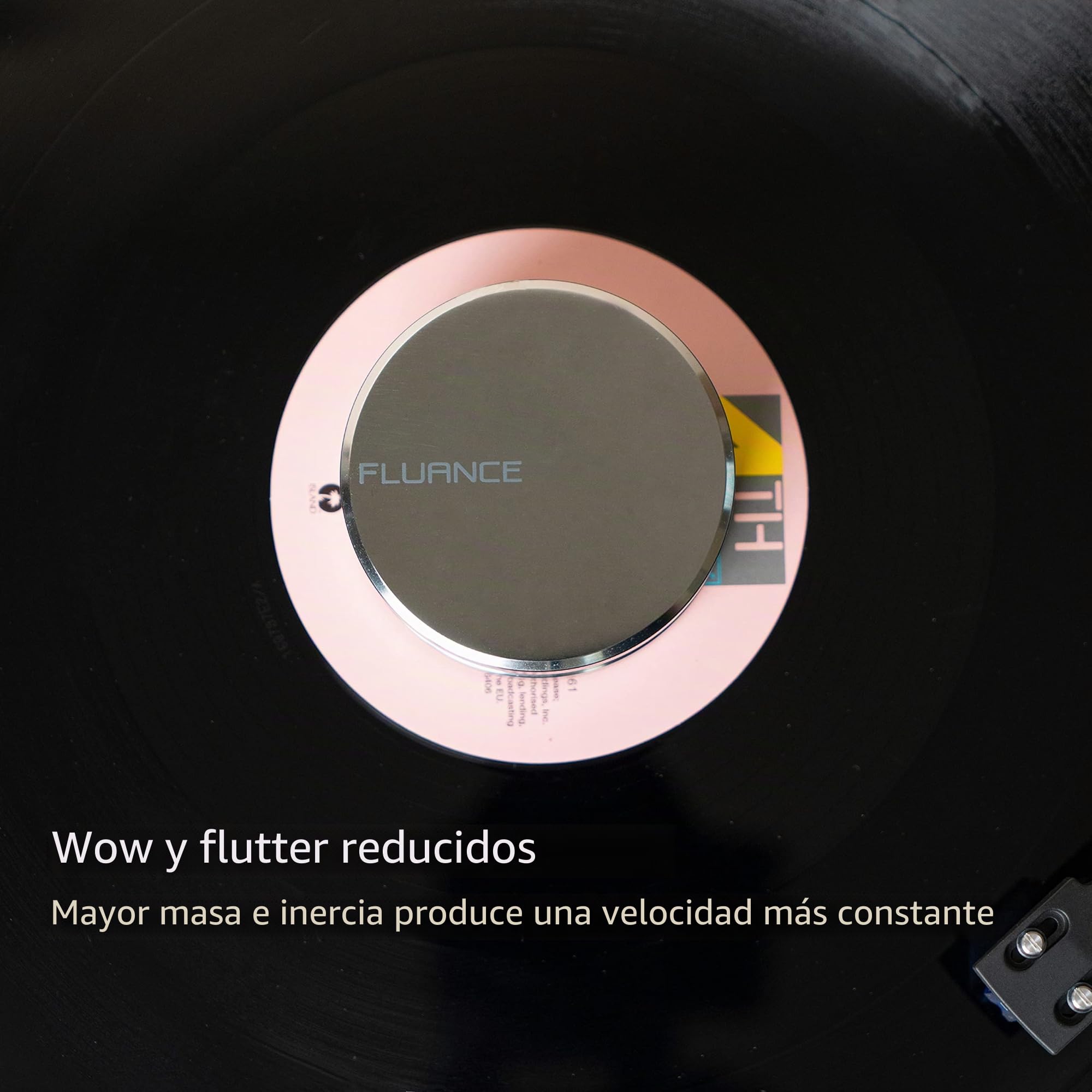 Fluance contrapeso HiFi para Tocadiscos – Estabilizador de Acero Plateado de 760 g con Base de Terciopelo – Plata (RW02)