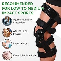Vista 2 de Orthomen Rodillera funcional del ACL para lesiones deportivas del ligamento del menisco MCL PCL, alivio del dolor articular de la rodilla con Derecha