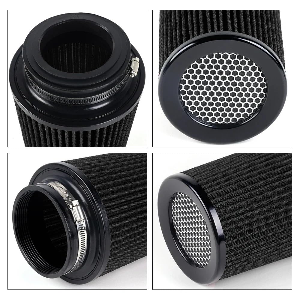 Kit de admisión Filtro de aire de entrada de aire frío de alto flujo para coche de carreras de 3 "3,5" 4 "tres tamaños filtros de aire cónicos lavables 10,6" Entrada para Coche