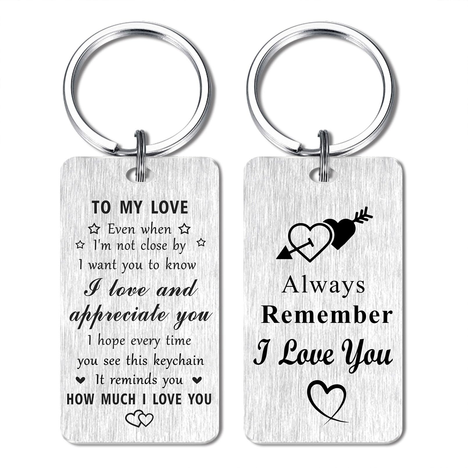 Jzxwan Love Gifts Christmas Keychain for Her Wife Girlfriend, I Love You to The Moon and Back Gifts for Valentines Day