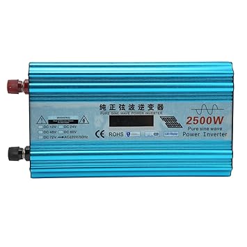 EXCLUZO 2500W Pure Sine Wave Power Inverter, Pure Sine Wave Power Inverter Overload Protection for Home Appliances for Industry