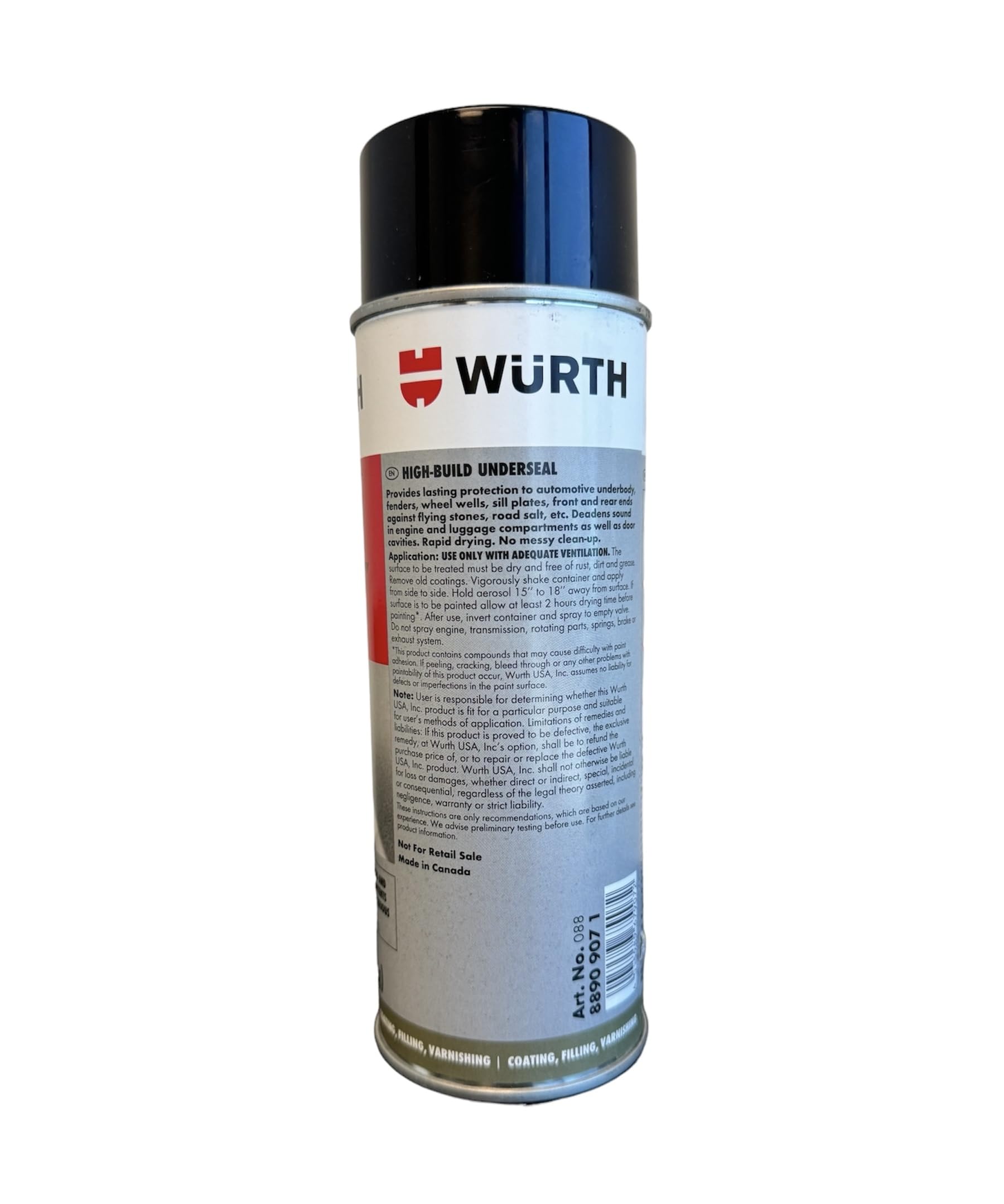 AquaNation Listing For Wurth High Build Under Seal 17.5 Fl Oz Aerosol Undercoating - Superior Protection Against Abrasion and Corrosion Perfect For Automotive Underbody, Fenders, Wheel Wells