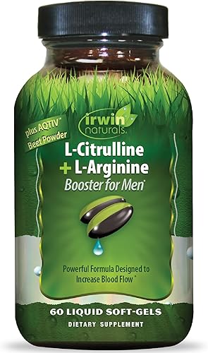 Irwin Naturals L-citrulina + L-arginina - 60 geles blandos líquidos - óxido nítrico y soporte de circulación