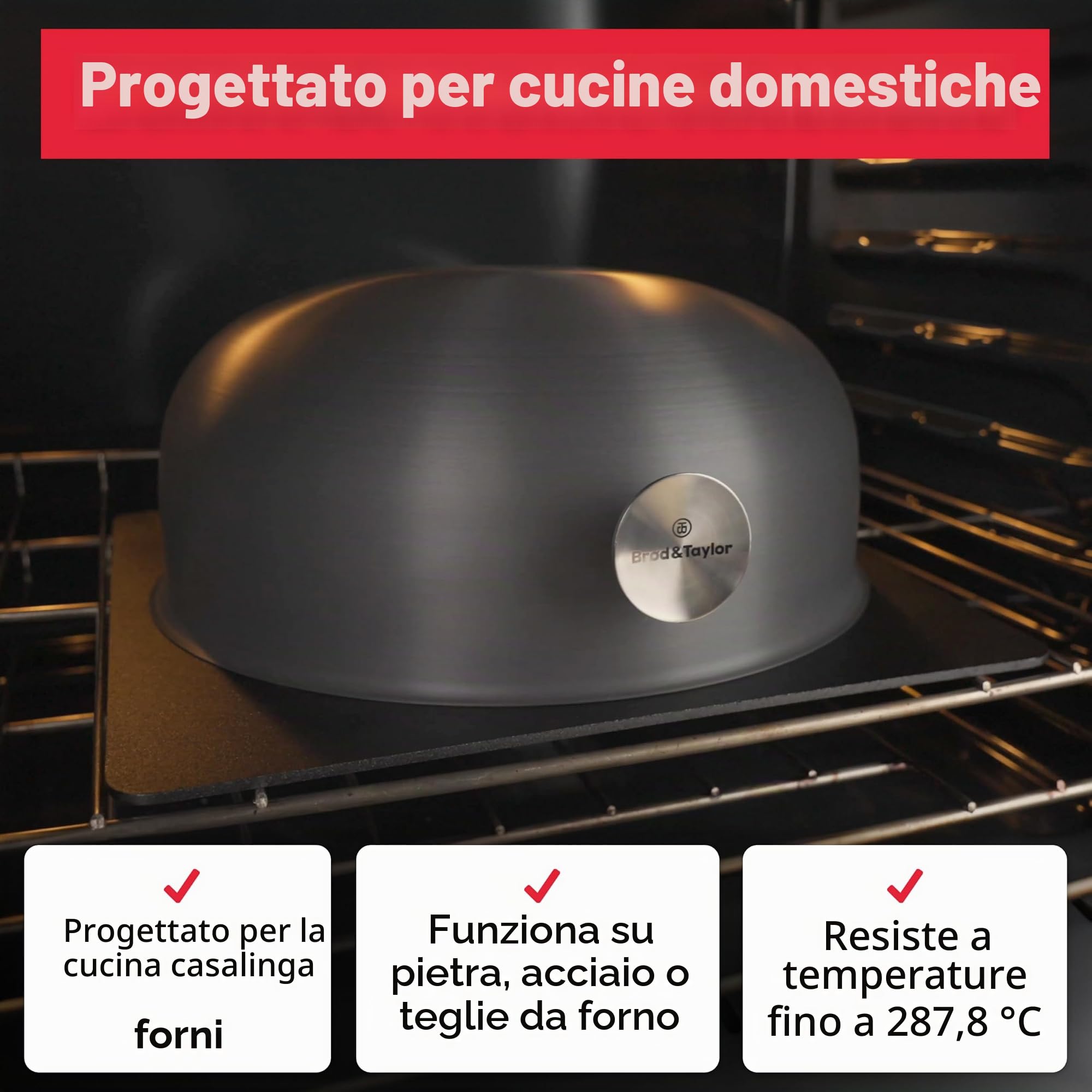 Brod & Taylor Guscio di cottura ultraleggero per pane a lievitazione naturale (Boule) - Non è necessario preriscaldare per crosta croccante e cottura uniforme