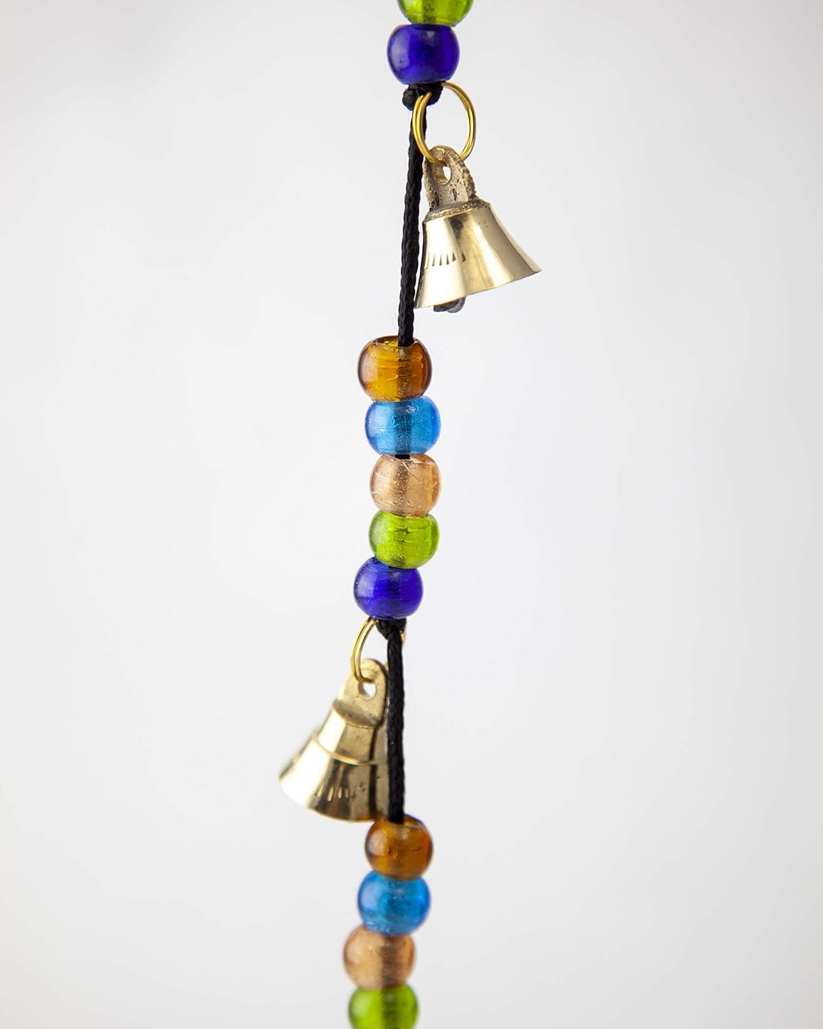 Beautiful Large Wind Chimes Outdoor Sound Rich Relaxing Tones - Brass Bells, Elephant Bells on a String with Colorful Beads - Music to Your Ears (56-inches Long, Polished Brass with Elephants)