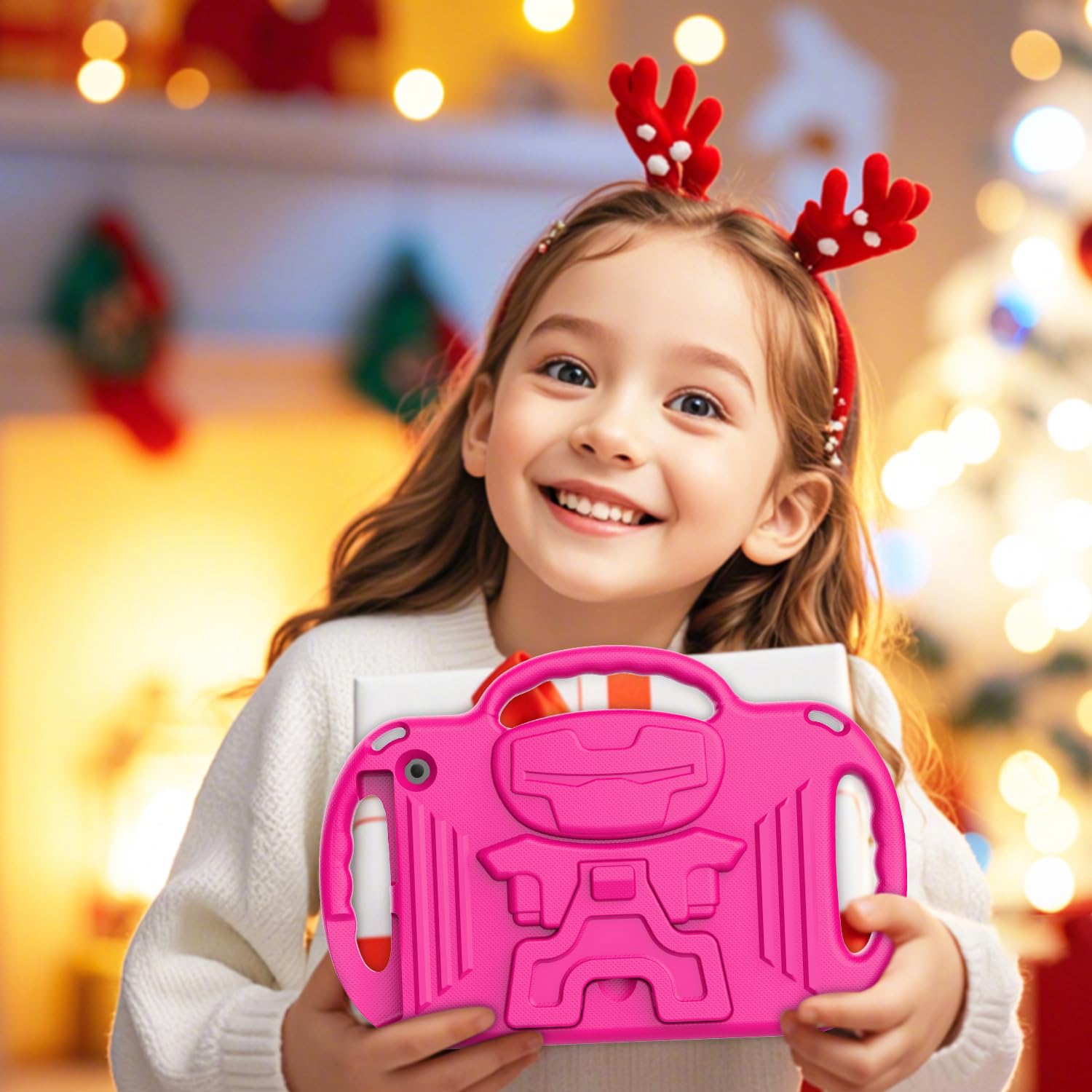 AVAWO Kids Case for 10-inch Tablet with Shoulder Strap, Lightweight Shockproof Handle Cover for 10" Tablet(Not for Other Tablet), Hot Pink