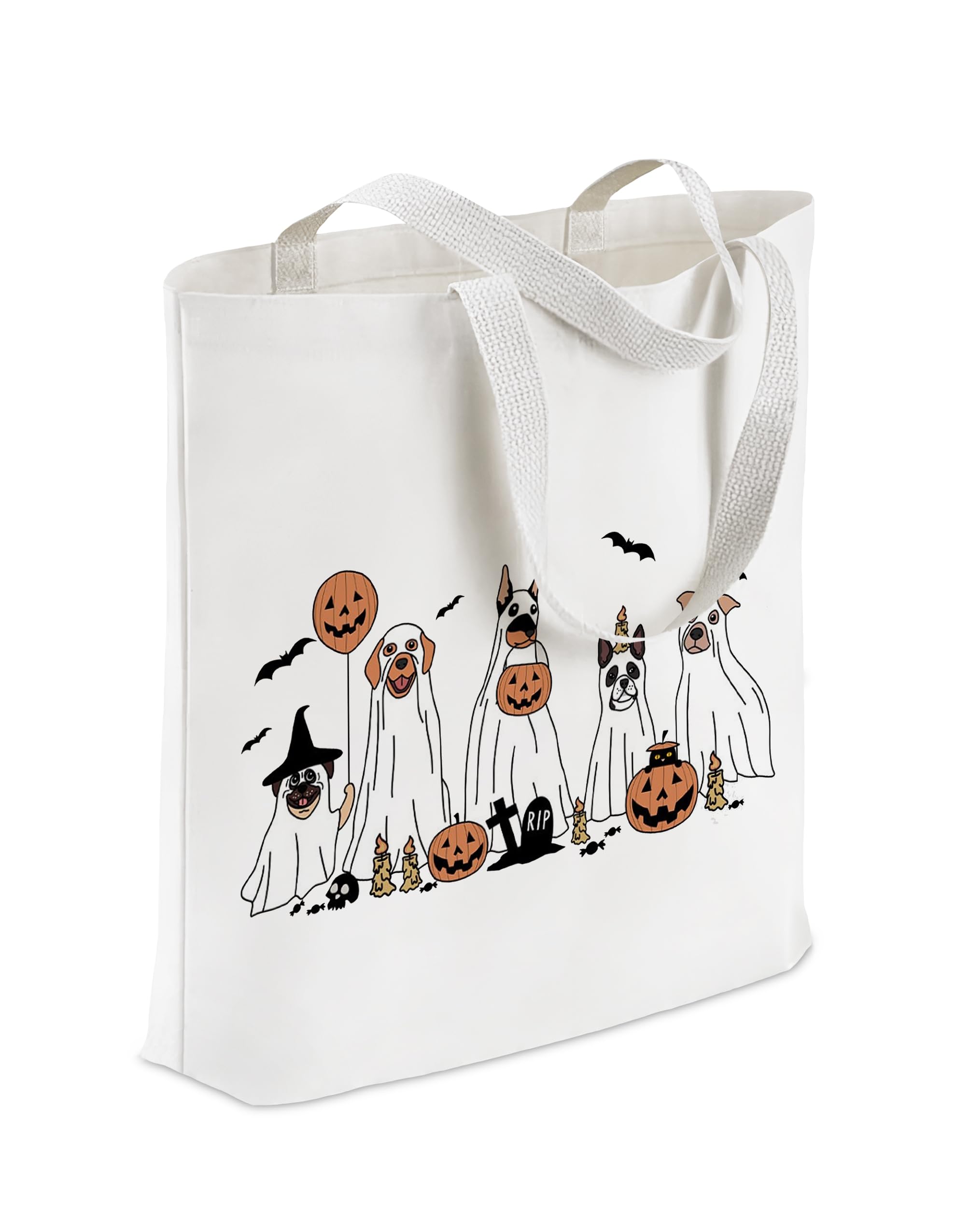 BPVBPV Halloween Tote Bag, Halloween Gifts for Women, Canvas Tote Shopping Reusable Grocery Gift Bags