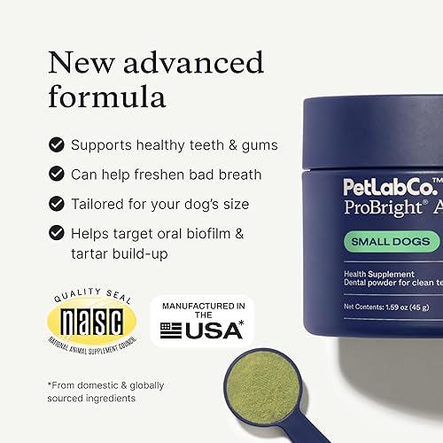 Miniatura 9 de PetLab Co. ProBright Advanced Polvo dental Ambientador de aliento de perro Limpieza de dientes fácil Se dirige al sarro y el mal aliento El