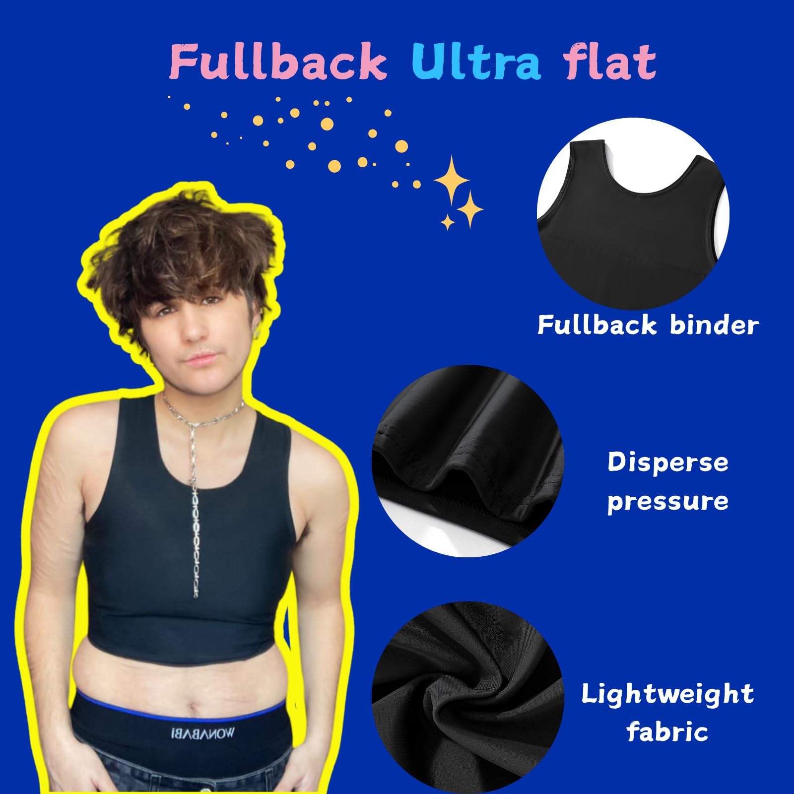 Wonababi Faja de pecho para personas transgénero - Sujetador de compresión ultraplano con espalda completa para personas transgénero, senos grandes