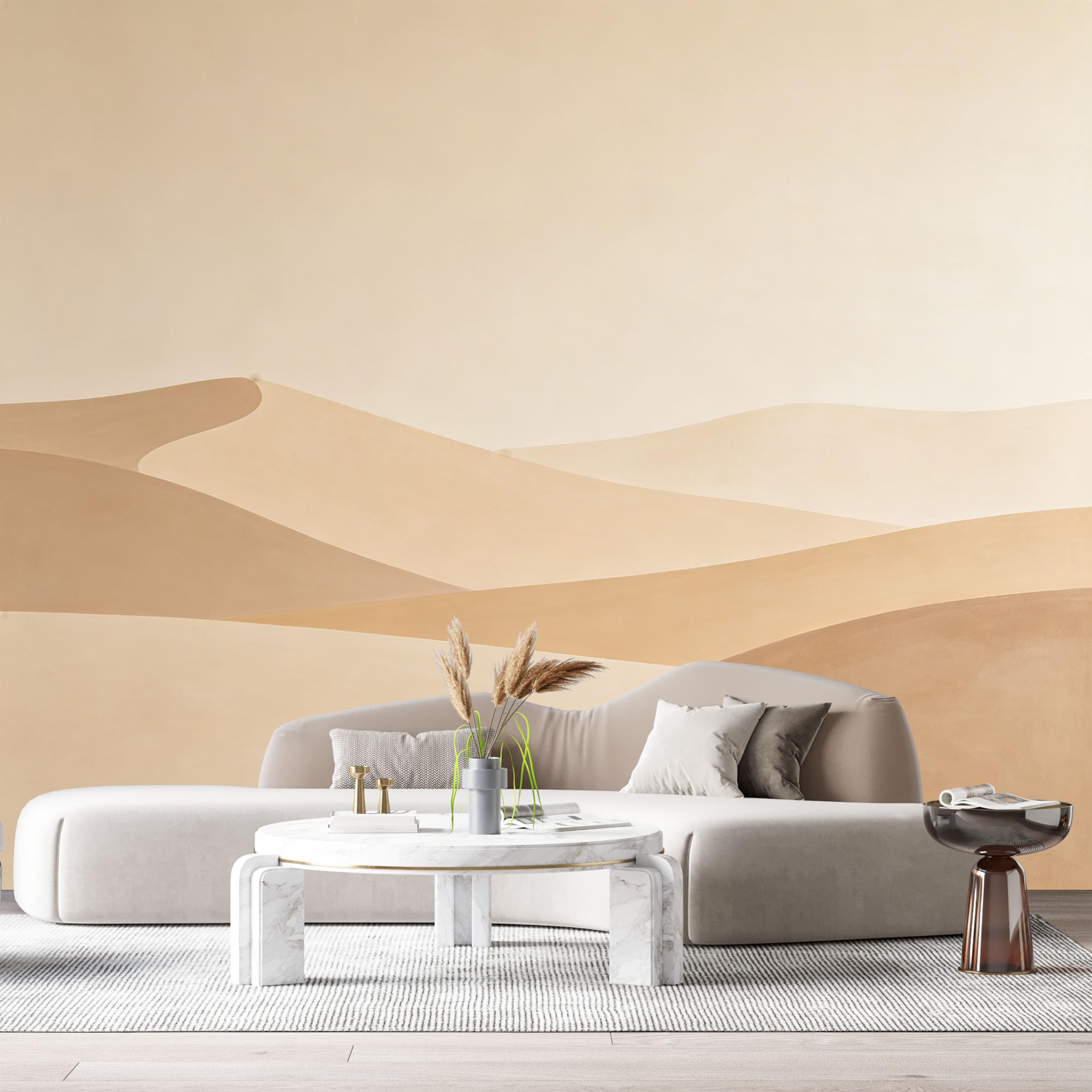 Custom Size Wall Murals Abstract Minimalist Desert Sand Dunes Soft Earth Tone Landscape SelfAdhesive Wall Fabric Removable Large Wallpaper for Photo Living Room