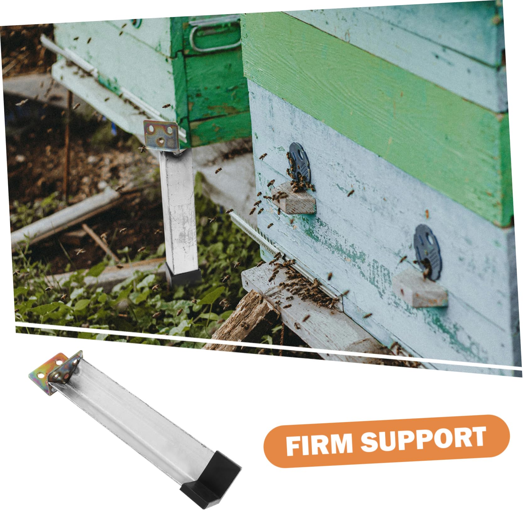 Supporto per Arnia in Acciaio Inox 4 Pezzi, Argento | Struttura Stabile, Base Plastica, per Apicoltori Esperti e Principianti, Uso in Fattoria o Balcone