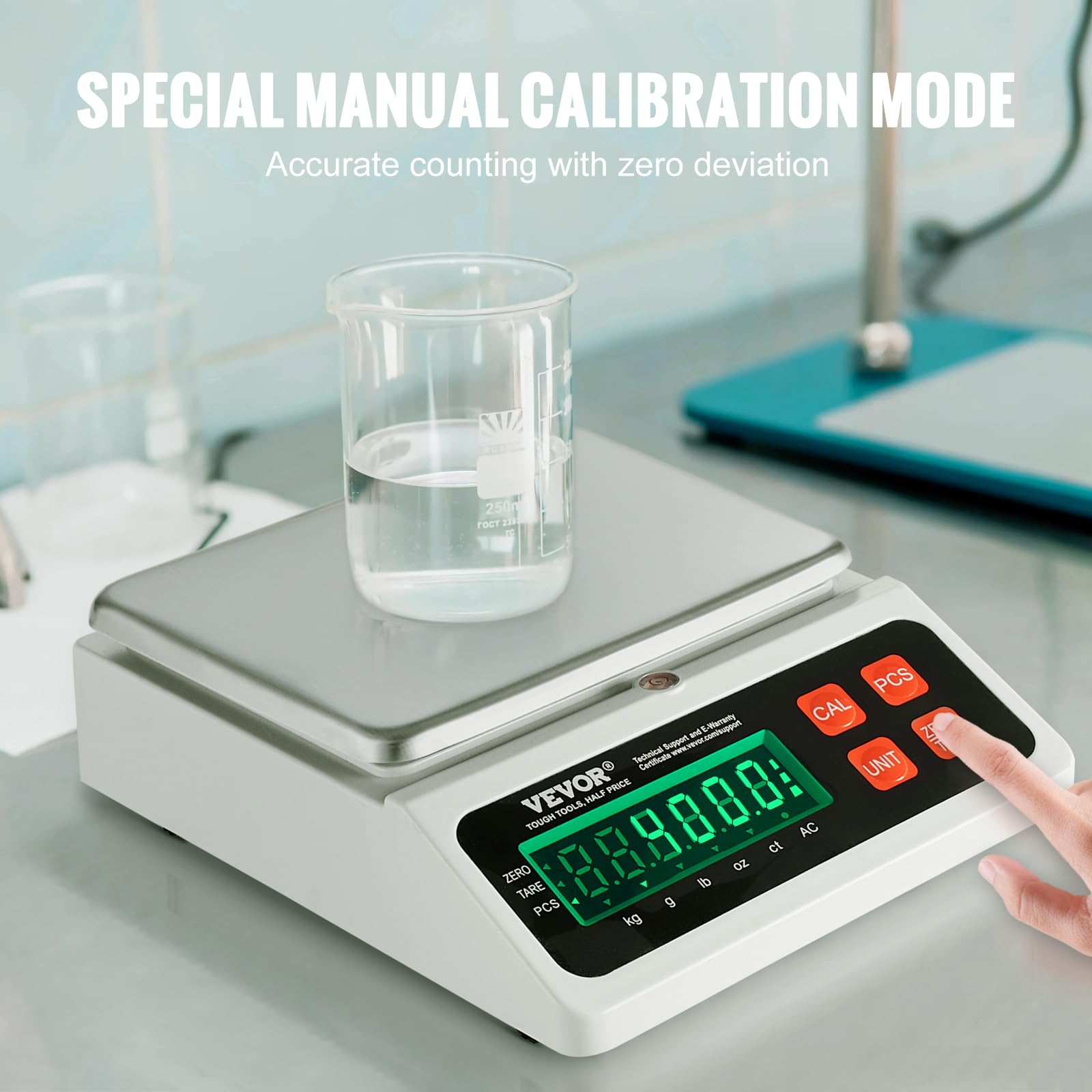 VEVOR Balance de comptage industrielle, 10 kg x 0,1 g, balance numérique pour monnaies, unités g/kg/lb/oz/ct, balance de comptage d'inventaire électronique avec écran LED pour pièces bijoux, cuisine