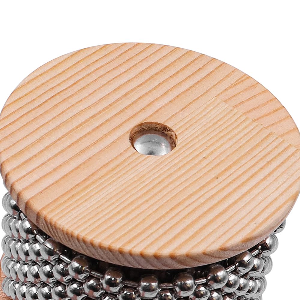 Instrument de musique à percussion Cabasa en bois de haute qualité avec chaîne de perles en métal