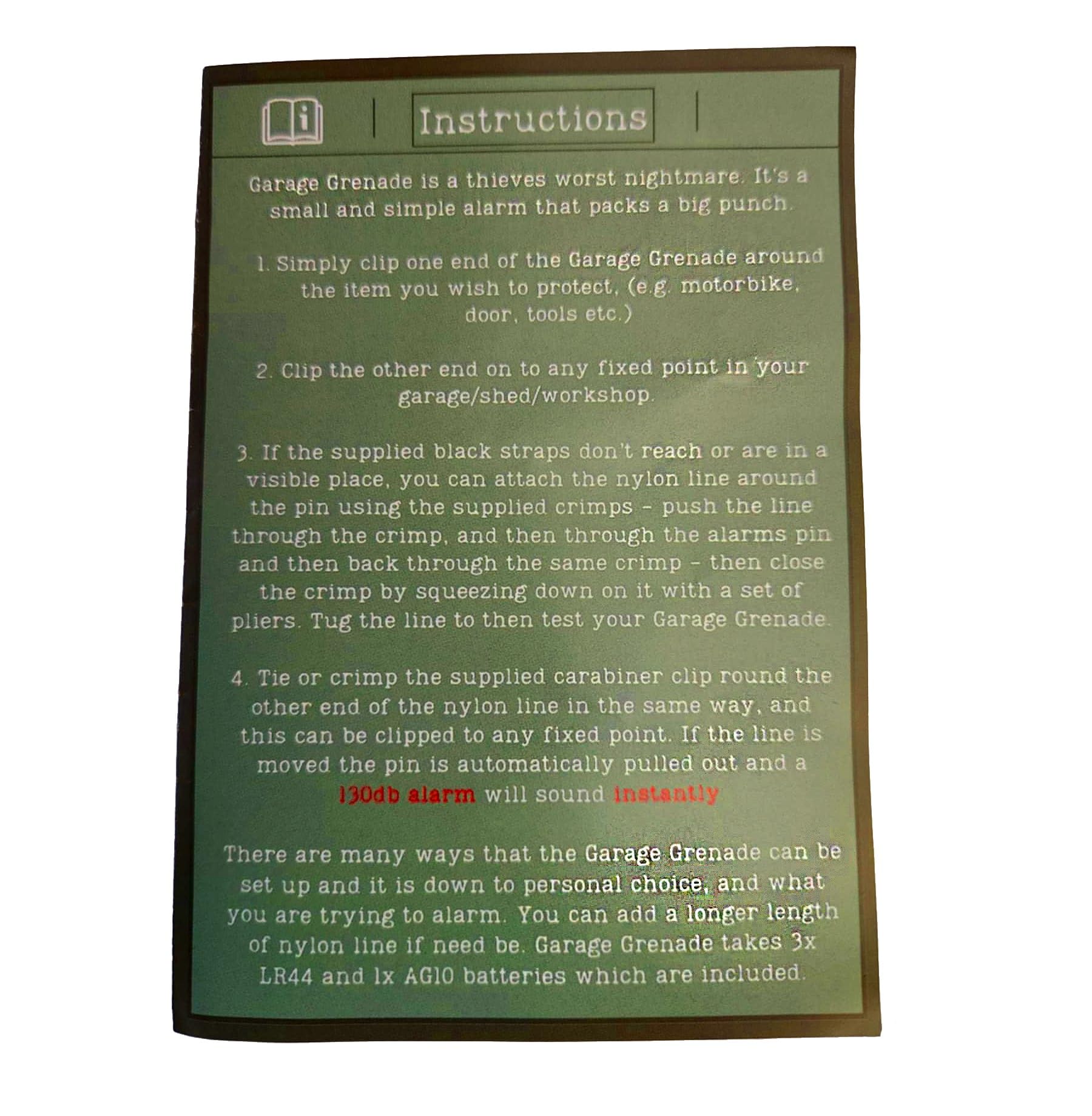 3 Pack - Garage Grenade Wireless Alarm System – 140dB Anti-Theft Security for Sheds, Garages, Boats, Caravans, Motorcycles, Bikes, and Outdoor Equipment – Easy Clip Setup with Trip Wire Function