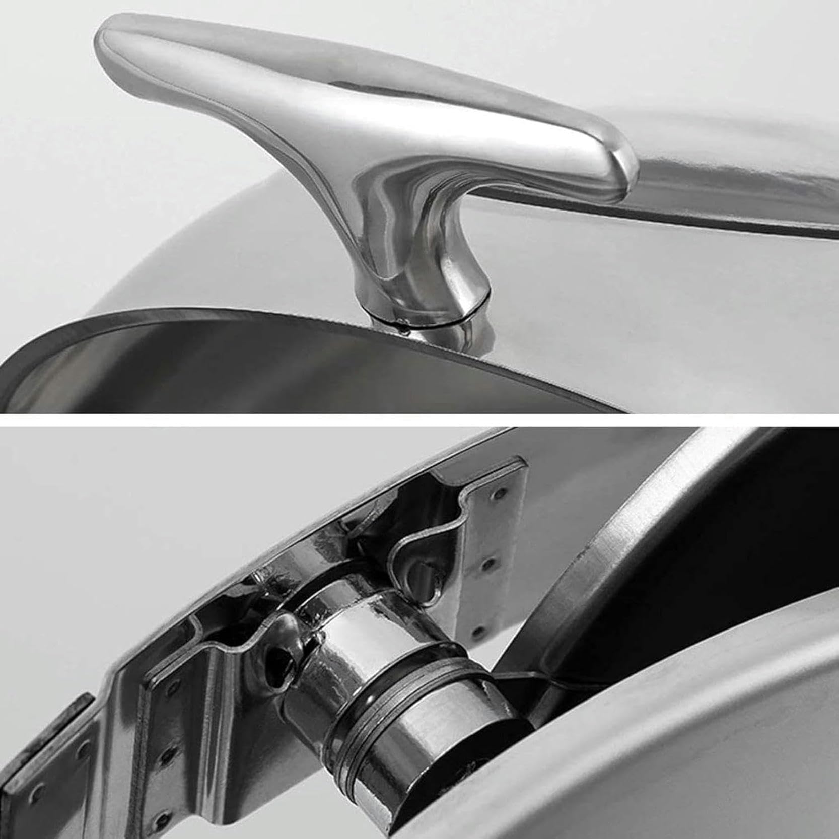 Chafing Dish Rotondo in Acciaio Inox,Set di Chafing Dish Scaldavivande Buffet,con Teglie per Alimenti E Porta-Combustibile,Set Scaldavivande per Catering,Buffet E FES