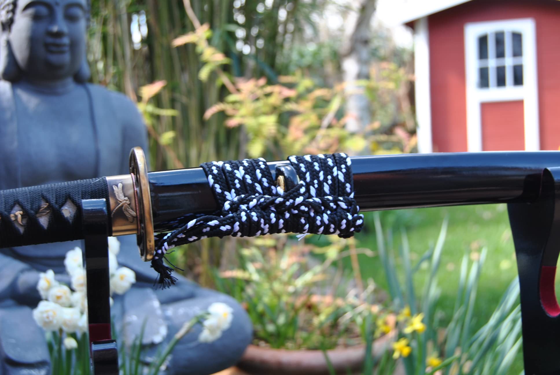 Samurai Oriole Katana Schwerter - scharf, echt & handgeschmiedet - gefaltetes Katana Schwert ohne Ständer - echtes Japanisches Samurai Sword aus Kohlenstoffstahl - Japan Deko Katanas