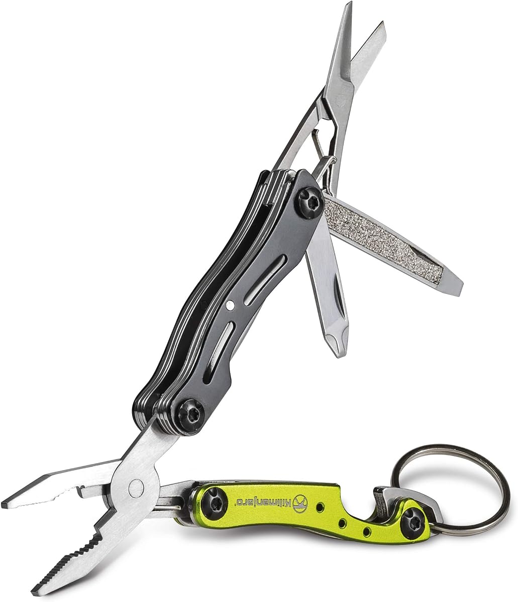 910055 Multiherramienta Ascend 9 en 1, compatible con TSA, alicates de punta larga, pelacables, abridor de botellas, tijeras, destornillador Phillips y ranurado, lima de corte simple, pinzas, llavero