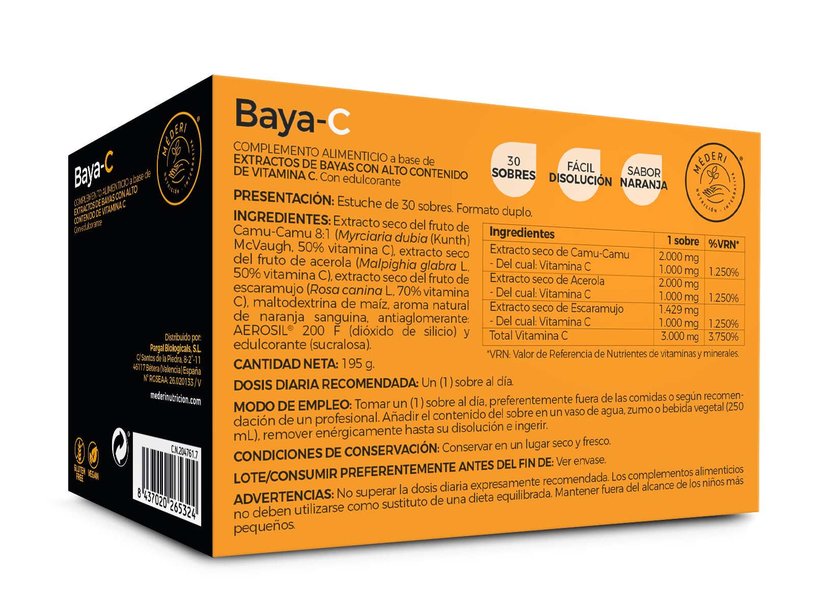 MEDERINUTRICION BAYA-C 30sbrs produkt pielęgnacyjny