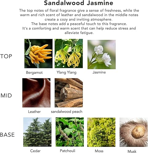 Miniatura 3 de Juego de difusor de varillas de sándalo de jazmín para el hogar, fuerte y duradero, difusor de aceite natural para baño, huele bien para el hogar