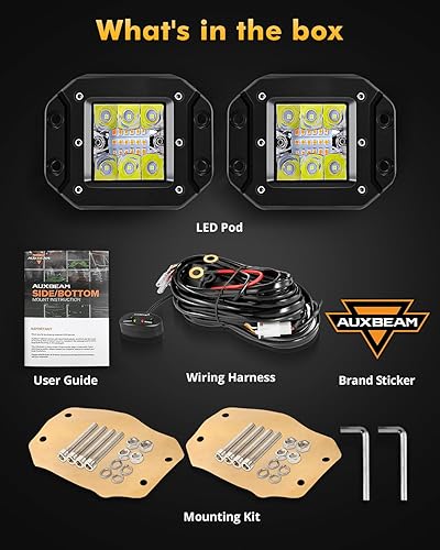 Miniatura 10 de Auxbeam Barra de luz LED ámbar de 30 pulgadas de 180 W de doble color, 6 modos de luz estroboscópica intermitente, luz estroboscópica auxiliar