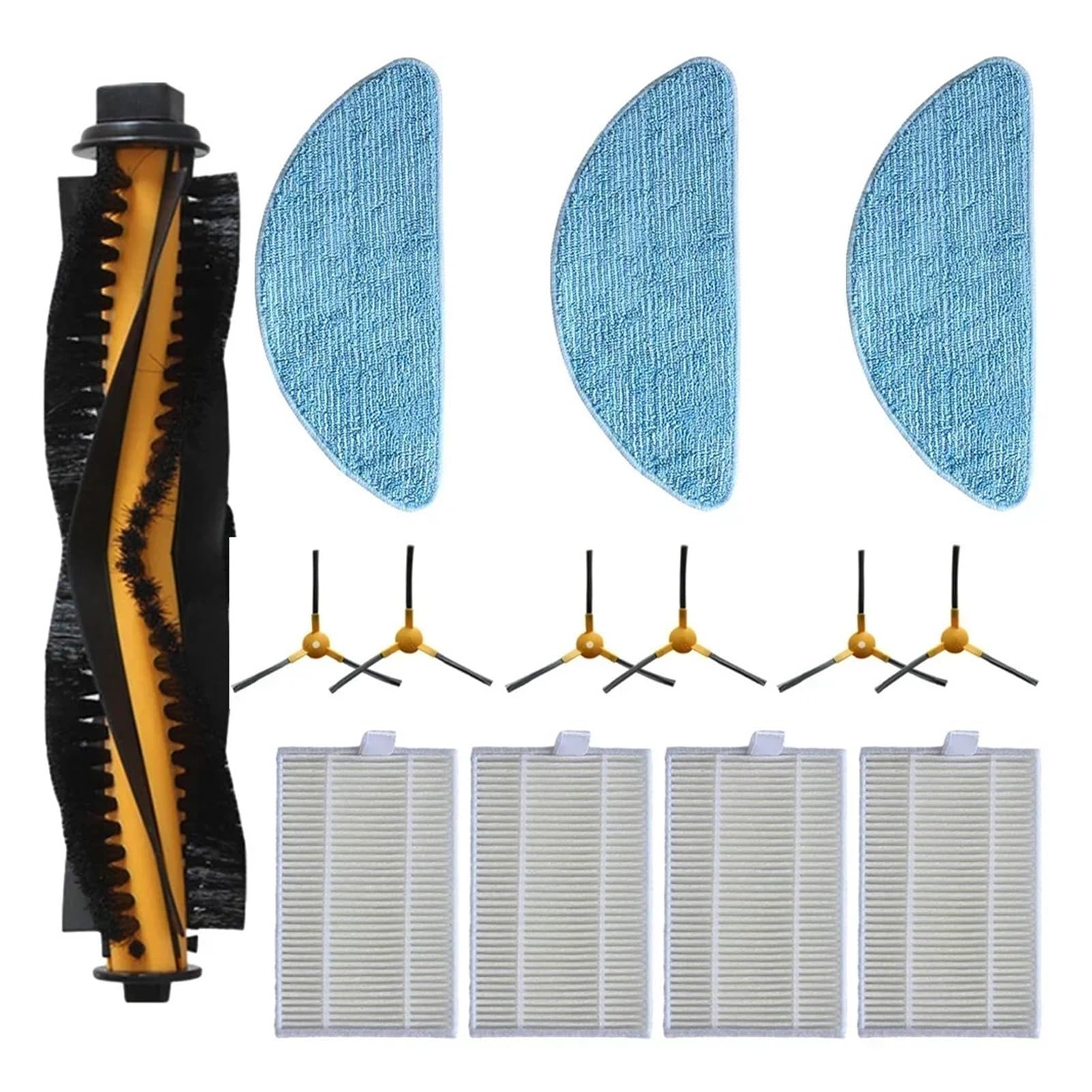Dirlux Compatible for Aeno ARC Series Robot Cleaner, Main Side Brush Filter and Mop Rags Replacement Kit(A)
