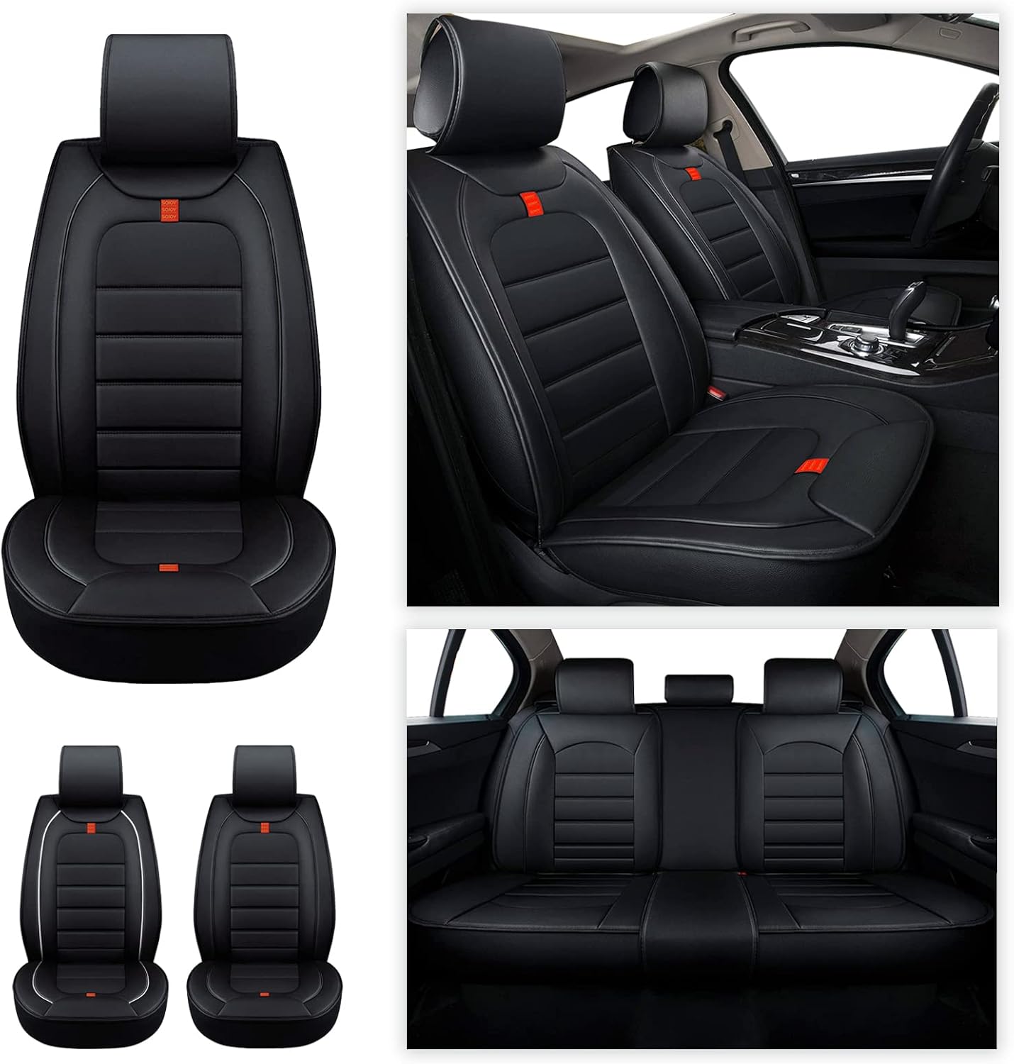 Sojoy Full Set of Car Seat Cushions Cover Universal Size Covers for