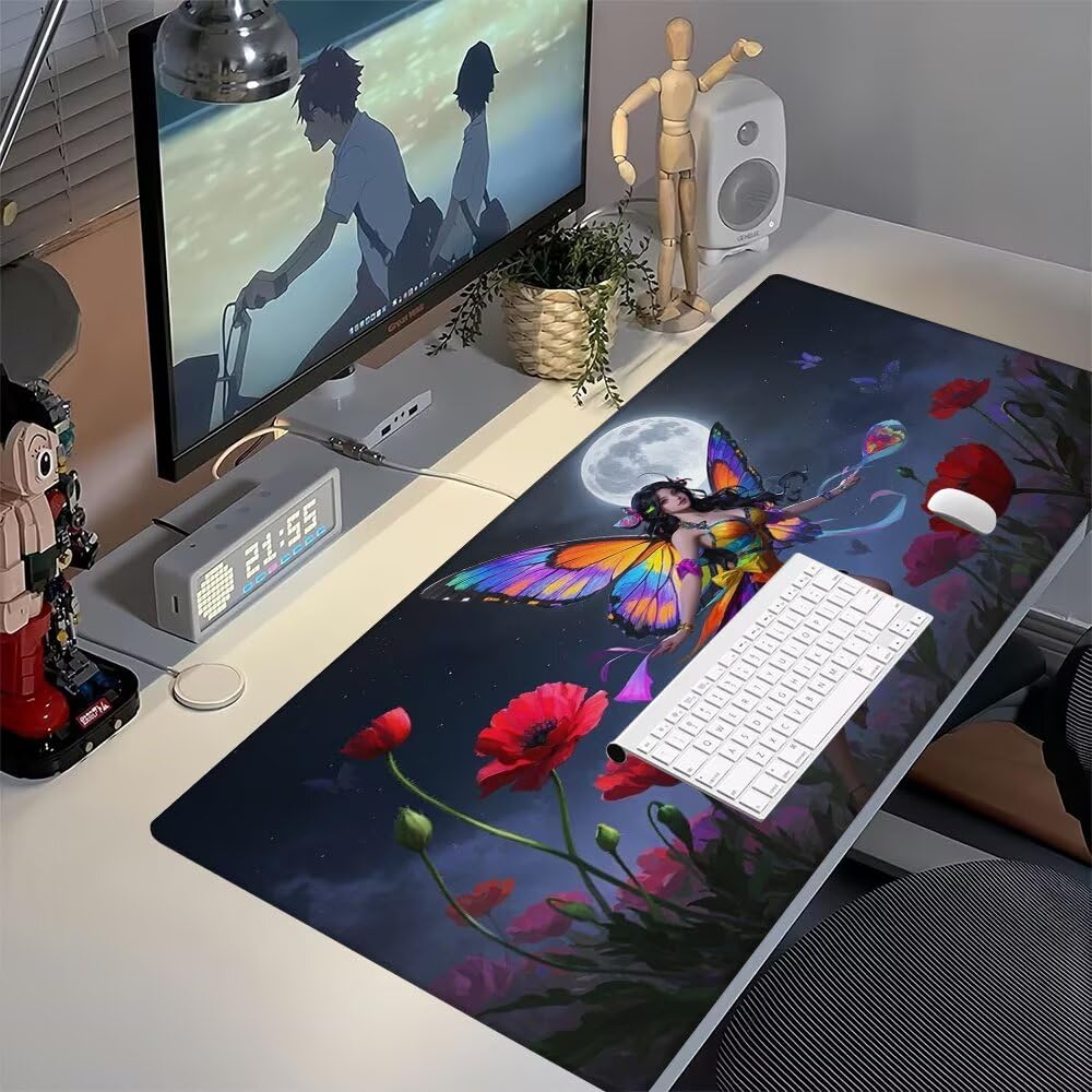 Colore Tappetino Mouse XXL 1000x500x3mm, Gaming Tappetino Mouse Elfo Mousepad con Base in Impermeabile Gomma Antiscivolo per Tastiera Computer Ufficio Idea Regalo Festa del Papà e Compleanno X-956