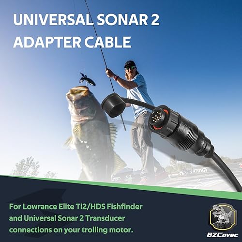 Miniatura 3 de 1852076 MKR-US2-16 Cable adaptador universal Sonar 2 para Lowrance Elite Ti2 y HDS a motor de arrastre, 9 pines, negro