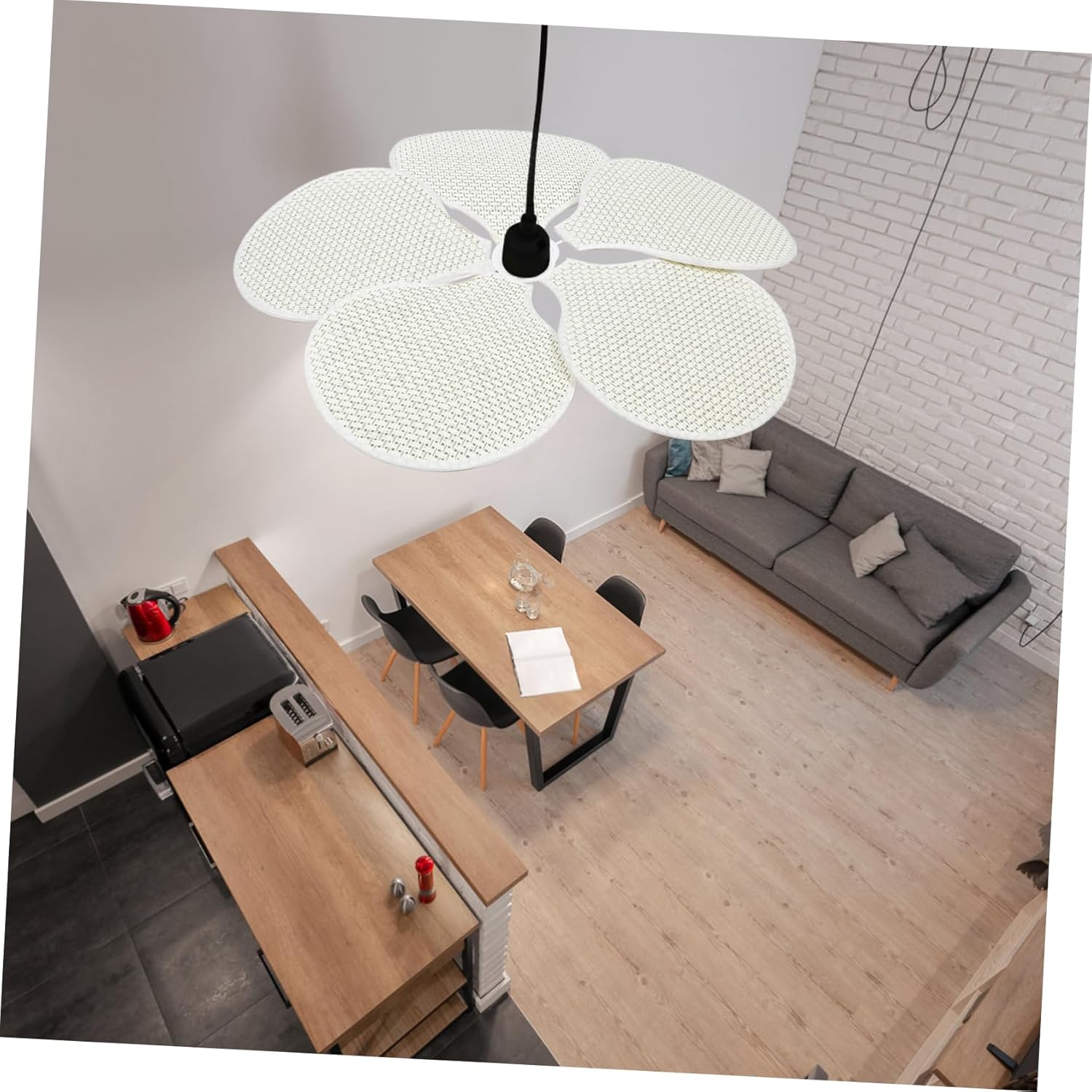 jojofuny 1set Boho Flower Petal Pendant Light Shade Easy Install Decorative Lamp Cover for Bedroom Living Room and More Elegant Hanging Light Fixture