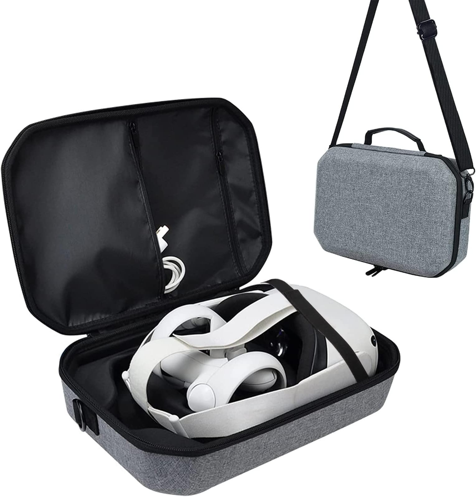 Oculus Quest 2 Case, Hard Travel Cover Storage Bag Carrying Case with Shoulder Strap for Oculus Quest 2 VR Headset, Also Fits Elite Strap