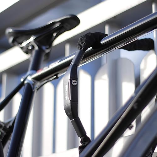 Miniatura 2 de CROPS Candado de cadena para bicicleta K4-66, 3.6 pies, color negro con 3 llaves, cerraduras de bicicleta, cerradura de cadena antirrobo de alta