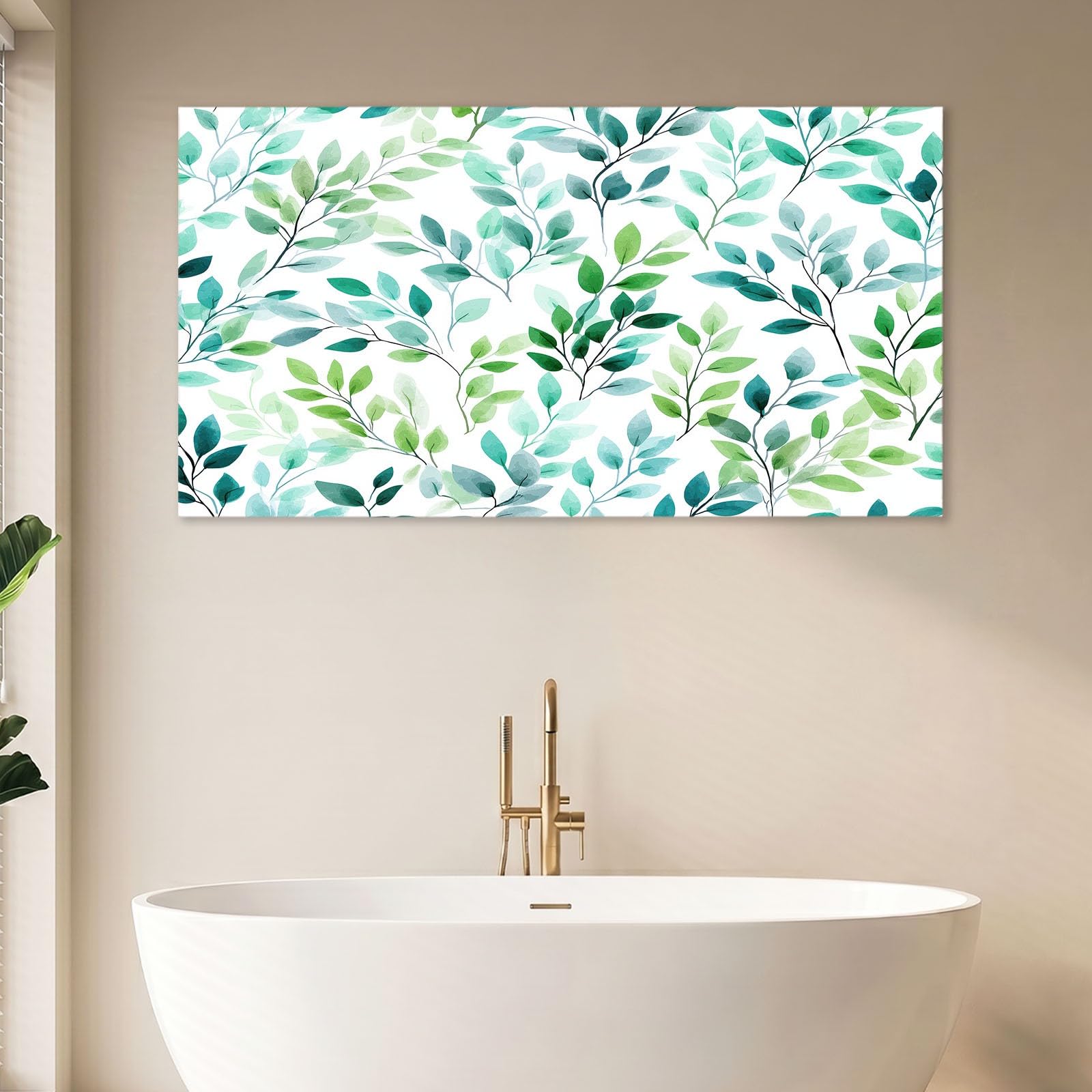 Générique Obraz dekoracyjny na płótnie 140 x 70 cm obraz na płótnie, dekoracja ścienna zielona roślina liście, do salonu, sypialni, kuchni