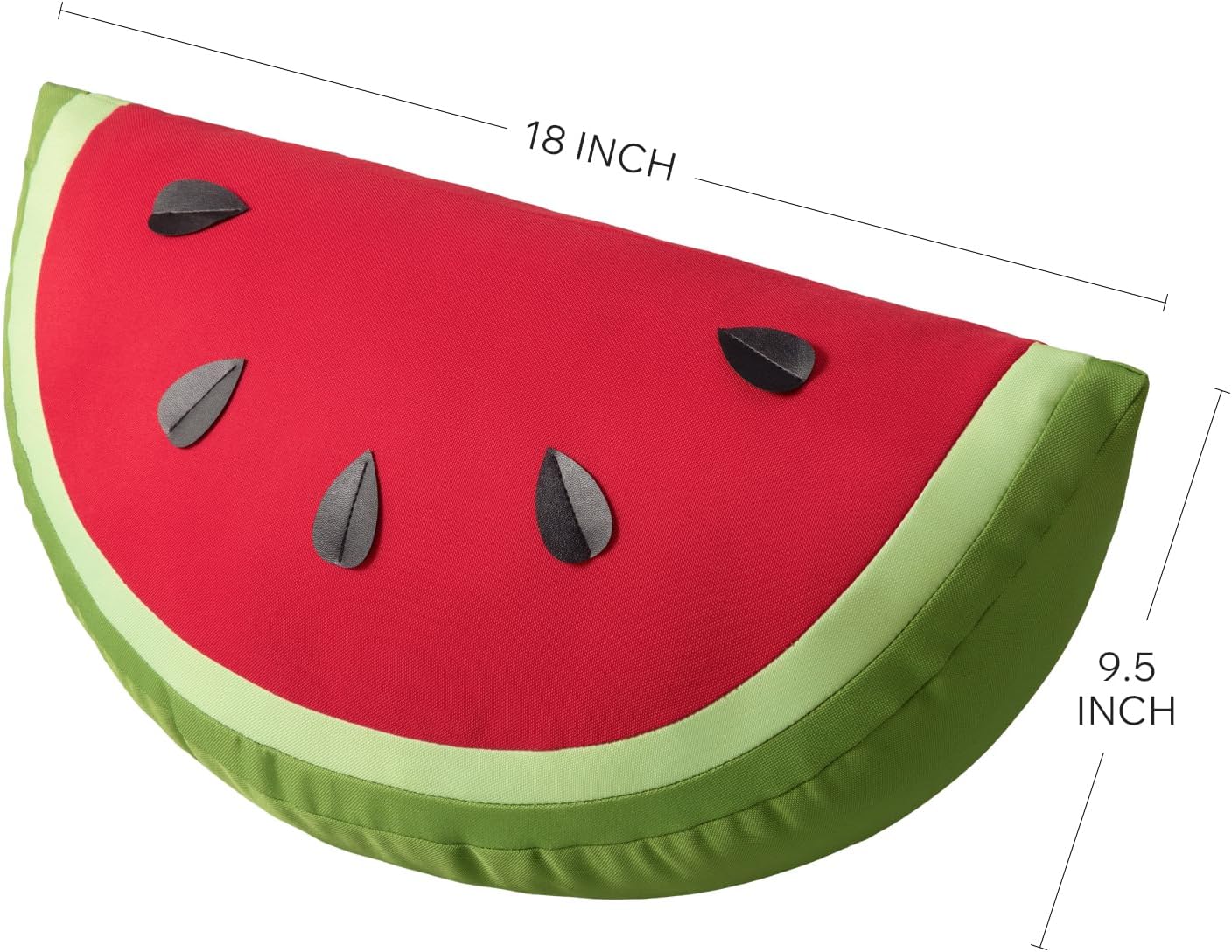 Phantoscope Fruit Outdoor Shaped Pillow Series Watermelon Shaped Waterproof Outdoor Throw Pillow with Leather Decorative, Cushions for Fun Home Decor for Patio, Pool, Red and Green, 9.5 x 18 inches