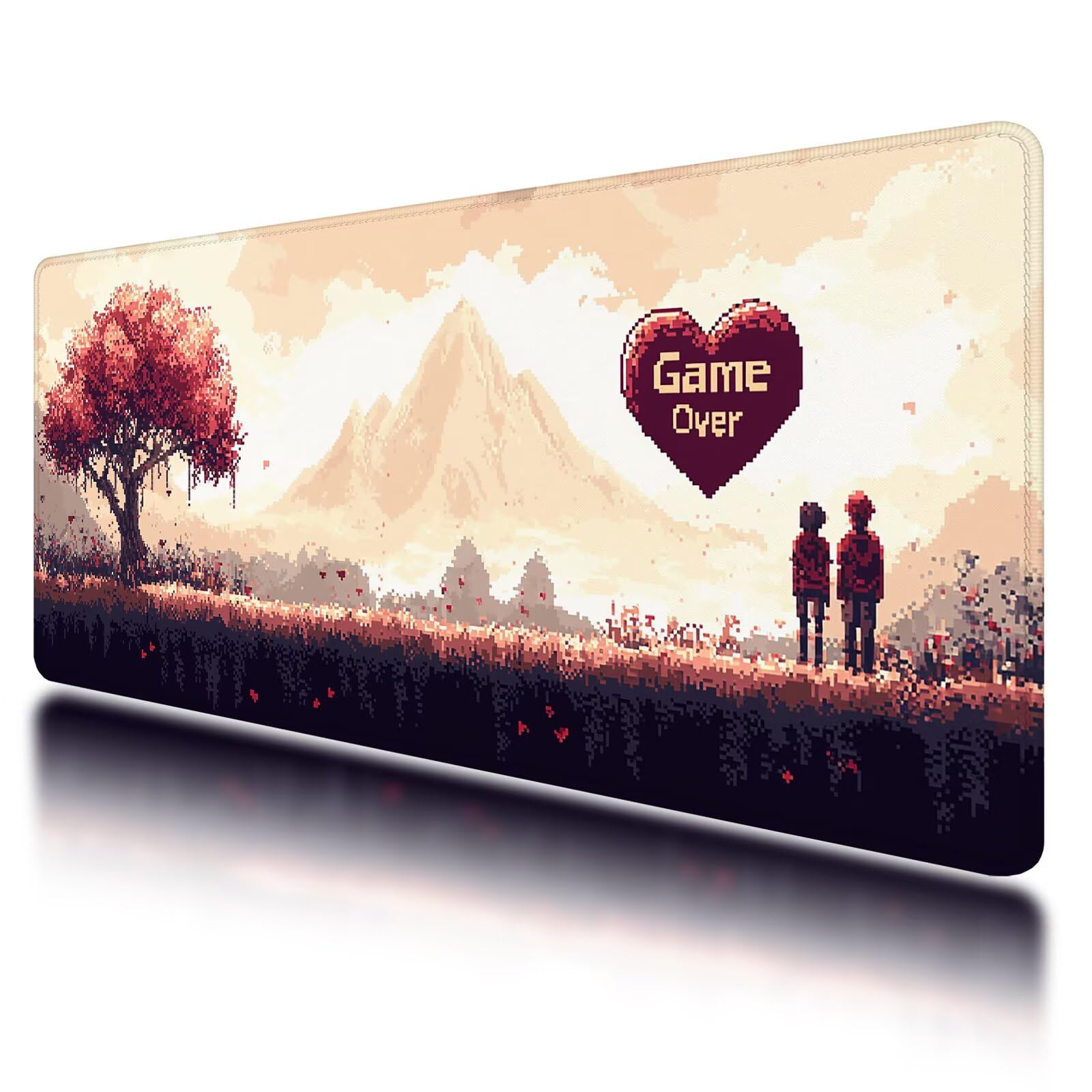 Podkładka pod mysz retro 1200 x 600 mm XXL podkładka pod mysz do gier, podkładka na biurko z przeszytymi krawędziami, podkładka pod mysz z antypoślizgowym gumowym spodem, poprawa dokładności i