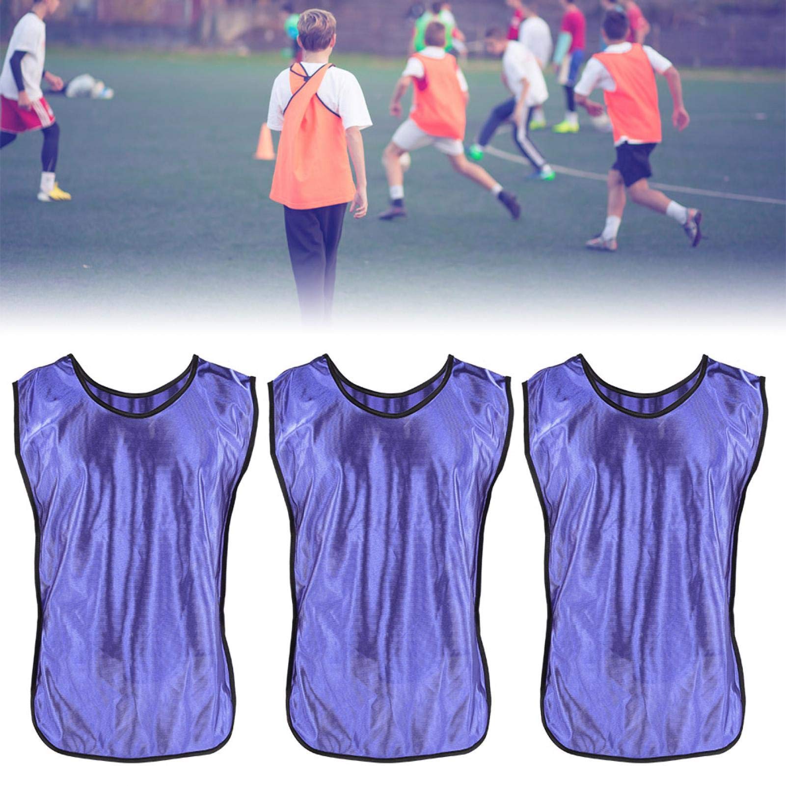 Gilet da Allenamento per Adulti Viola 12 Pezzi in Nylon per Allenamento di Squadra, Taglia Libera per Il Calcio e Il Basket Fitness