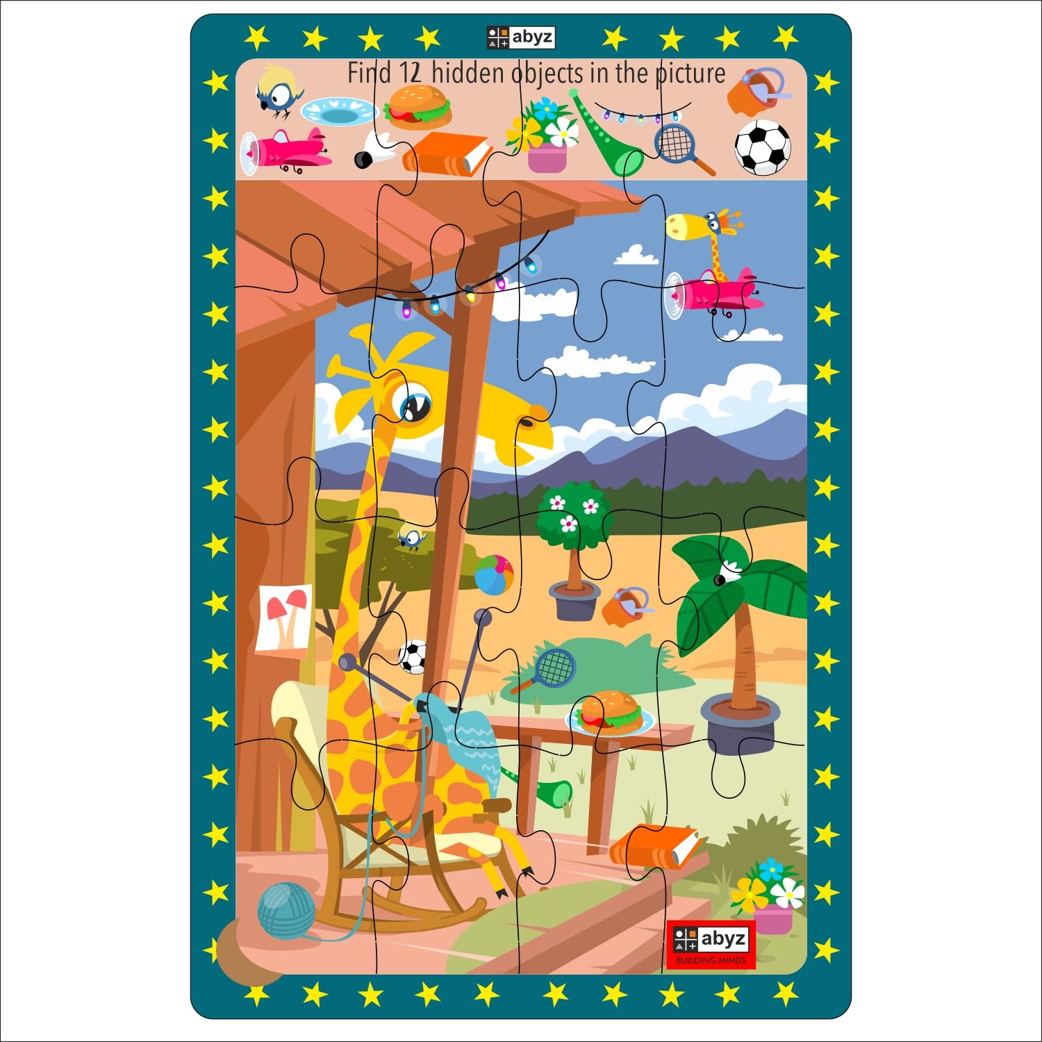 ABYZ 2-in-1 Wooden Jigsaw Puzzle Giraffes Life with 16 Pieces - Engage Kids Further with Find The Things Activity After Completing The Puzzle - Suitable for Ages 3 and Up! (B0D2TVLR7Y) Amazon Price History, Amazon Price Tracker