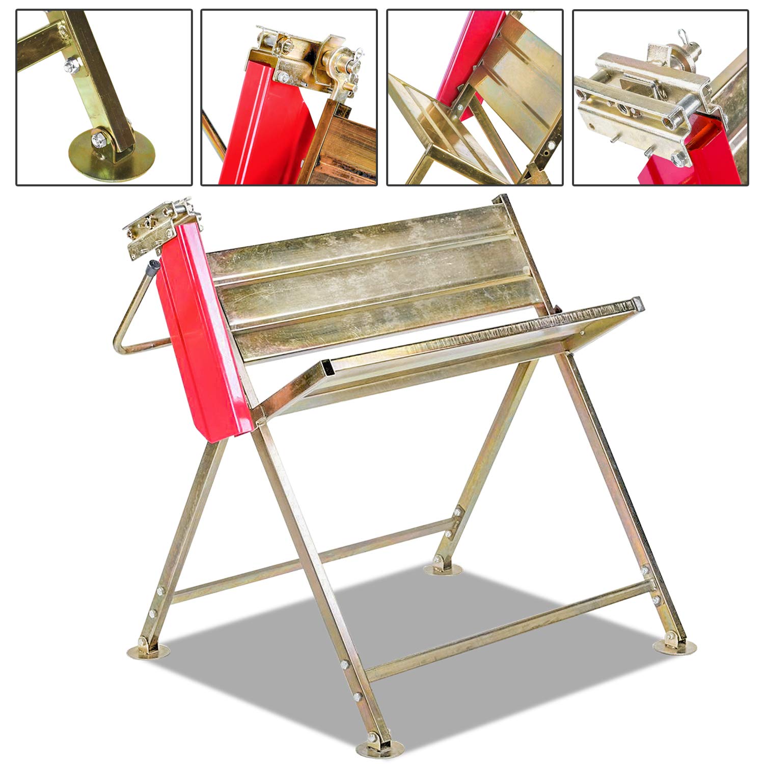 Caballete con soporte para motosierra, protector de cadena, soporta hasta 150 kg, caballete para motosierras, 81 x 72 x 78,5 cm, caballete plegable, adecuado para talleres de aserradero