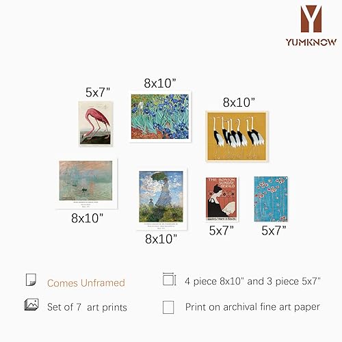 Miniatura 2 de Eclectic Wall Art Decor - Maximalist Prints Room Decor - Modern Museum Pictures - Classic Monet Van Gogh Painting - Japanese Art Wall Decor -