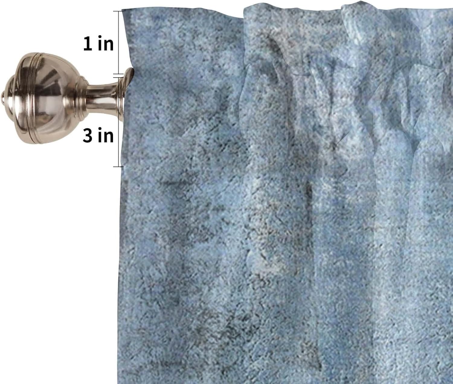 2 Pack Navy Blue Window Valances, Abstract Art Valances for Windows Treatment, Farmhouse Rod Pocket Decorative Curtain Valance for Bathroom Bedroom Living Room, 54 X 18 in Blue, 2 Panel - Image 5