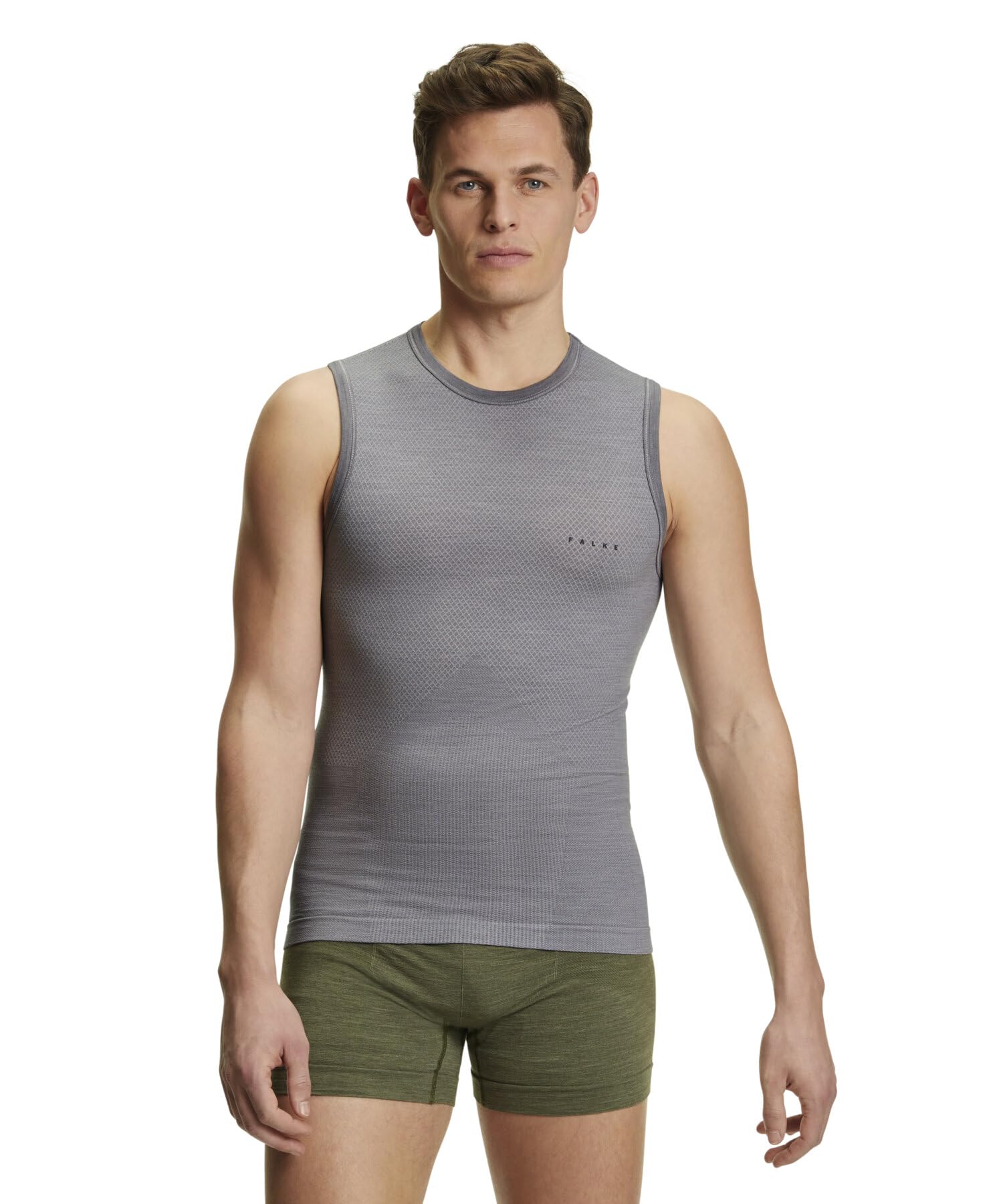 FALKE hombre Wool-Tech Light camiseta técnica deportiva sin manga para climas cálidos y fríos transpirable regulación del clima neutralizador de olores lana hilo funcional 1 pieza | Mezcla de lana de merino y seda