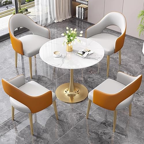 Miniatura 13 de YVYKFZD Mesa de recepción de oficina, mesa de club, juego de mesa de comedor de cocina para 4, mesa de conferencias redonda simple, mesa de centro