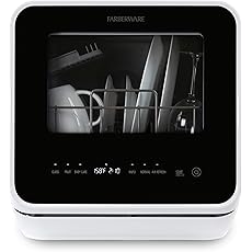 Hermitlux Countertop Dishwasher, 5 Washing Programs Portable Dishwasher With 5-Liter Built-in Water Tank, No Hookup Needed