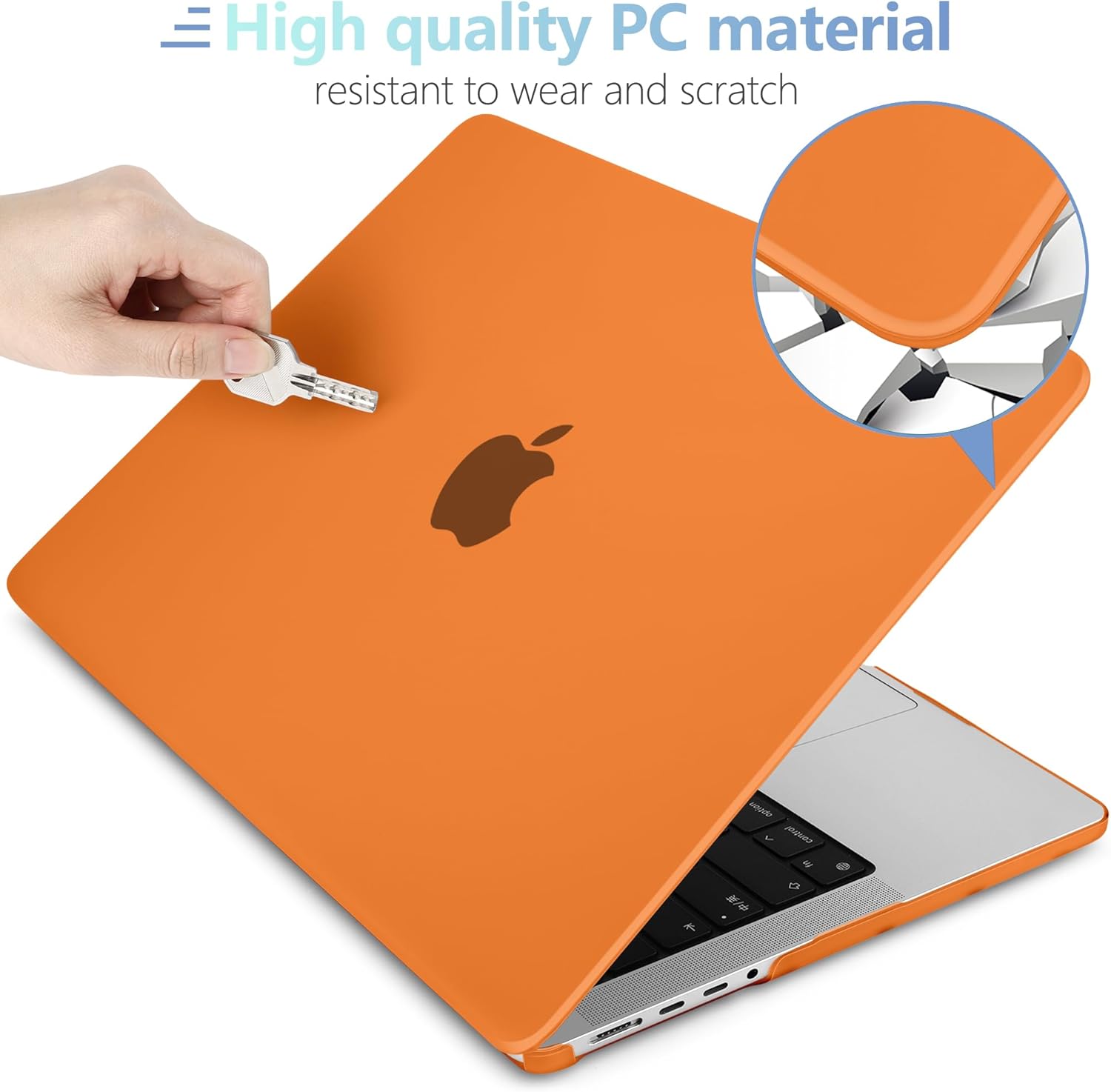 MEEgoodo Case for MacBook Pro 14 inch 2026 2025 2024 2023 2021(M5/M4/M3/M2/M1) Pro/Max, Laptop Case Fit Model A3427/A3426/A3434/A3112/A3401/A3185/A2918/A2992/A2779/A2442, Orange