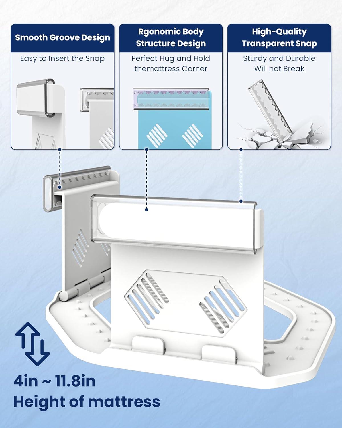 Bed Sheet Holders for Corners Keep Sheets Firm & Tight of 4PCS - Heavy Duty Sheets Fasteners Open Corner Design for Fit Various Mattresses - Foldable for Convenient Storage