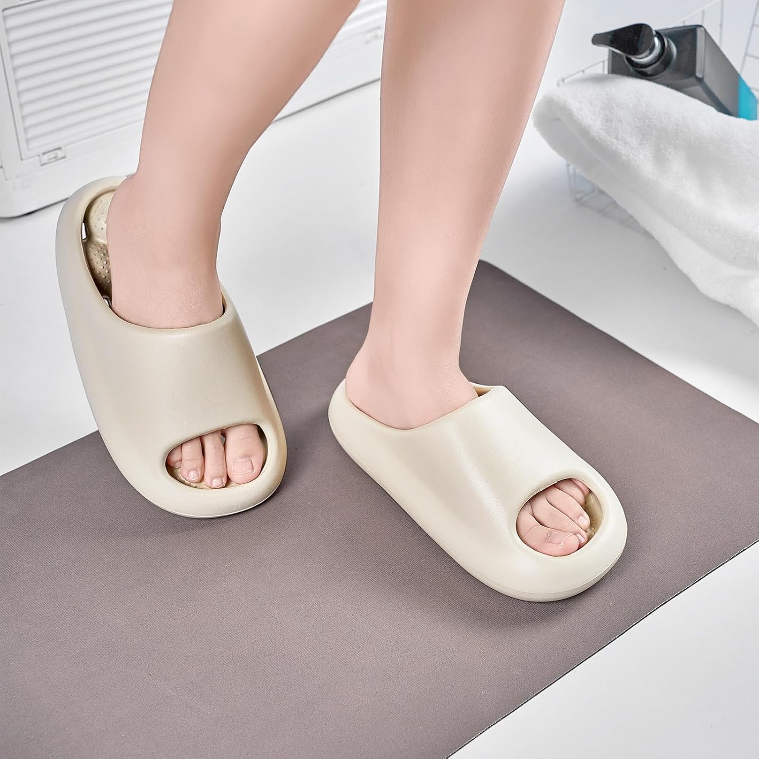 ZXT Bubble Shower Shoes Non-Slip Quick Dry Pool Slides Cloud Comfortable Massage Bathroom Slippers Beach Sandals with Drain Holes - Image 2