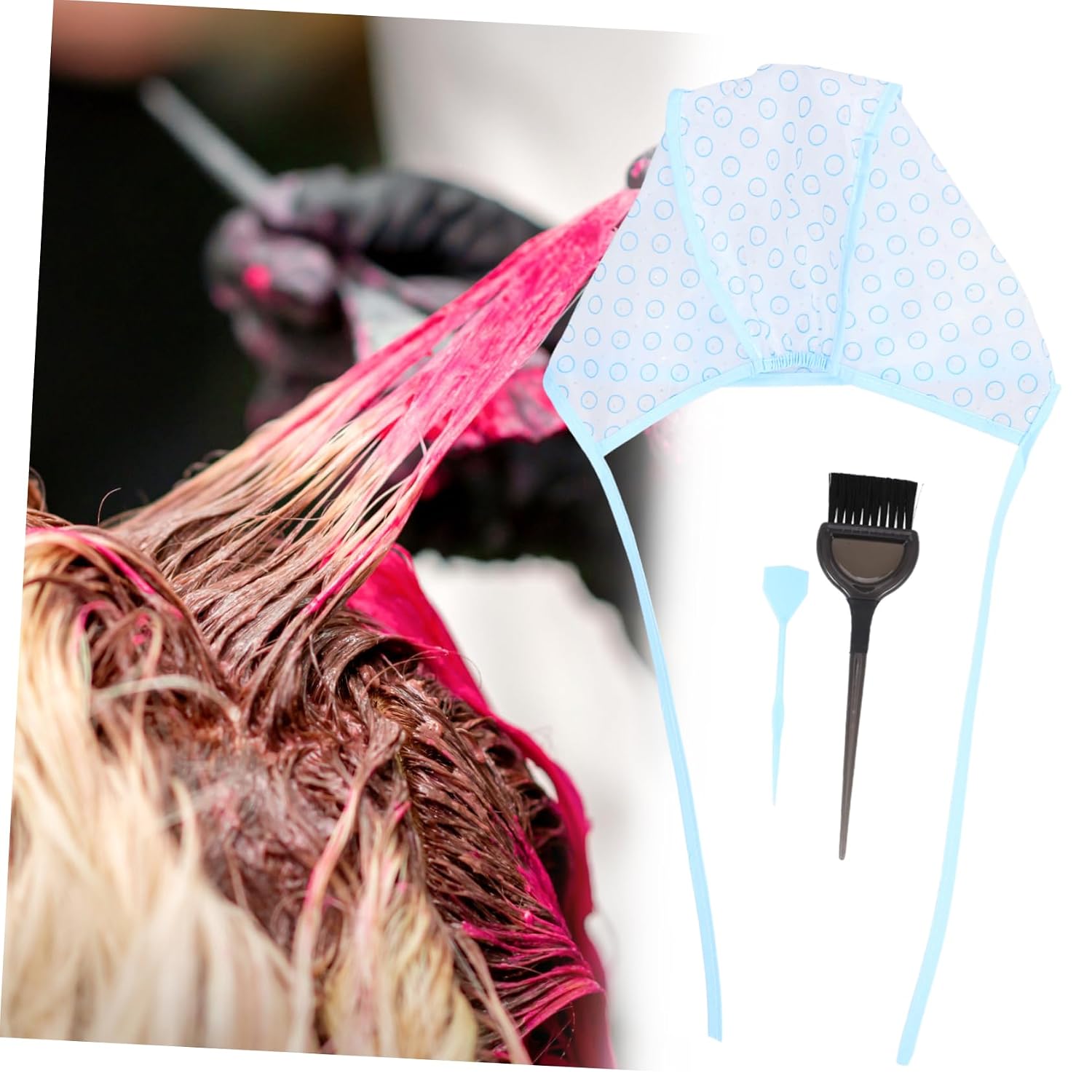 MERRYHAPY 4pcs Hair Dyeing Highlighting Caps Coloring Brushes Tipping Cap Kit for Hair Coloring and Highlighting