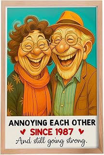 Annoying Each Other Since – Personalized Couple Poster with Names & Date, Custom Caricature from Photo, Romantic Family Wall Art, Anniversary or Wedding Decor