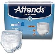Attends Protective Underwear with DermaDry Technology for Adult Incontinence Care, Large, Unisex, 18 Count (Pack of 4), Opens in a new tab